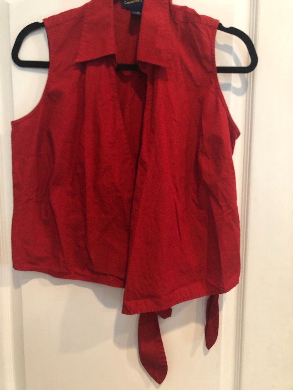 Charter Club Red Sleeveless Wrap Tie Shirt - Size 10